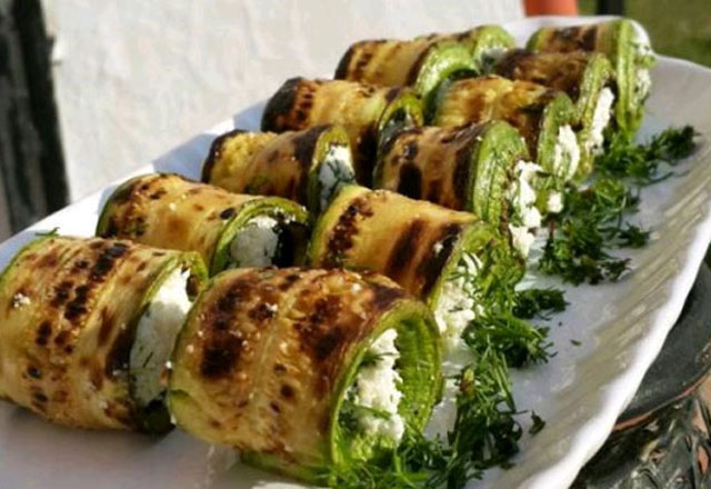 Peynirli Izgara Kabak Ruloları